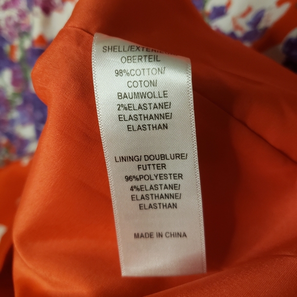 Adrianna Papell Red Purple Floral Midi Sheath Sleeveless Dress Lined Size 16 - Picture 7 of 8